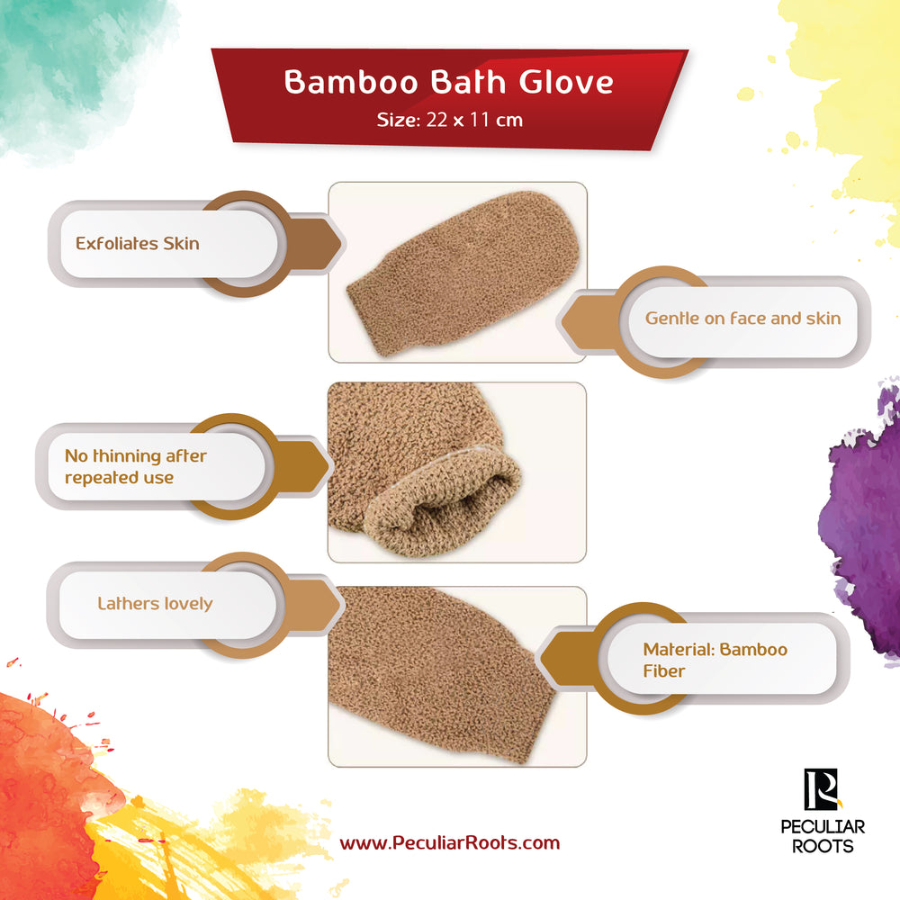 Bamboo Fiber Gentle Exfoliating Bath Gloves